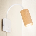 Brilagi - Fleksibilna zidna lampa SELE 1xGU10/30W/230V bijela/dekor hrasta