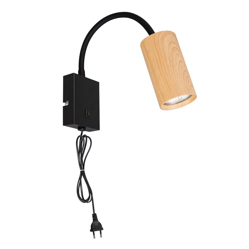 Brilagi - Fleksibilna zidna lampa SELE 1xGU10/30W/230V crna/dekor hrasta