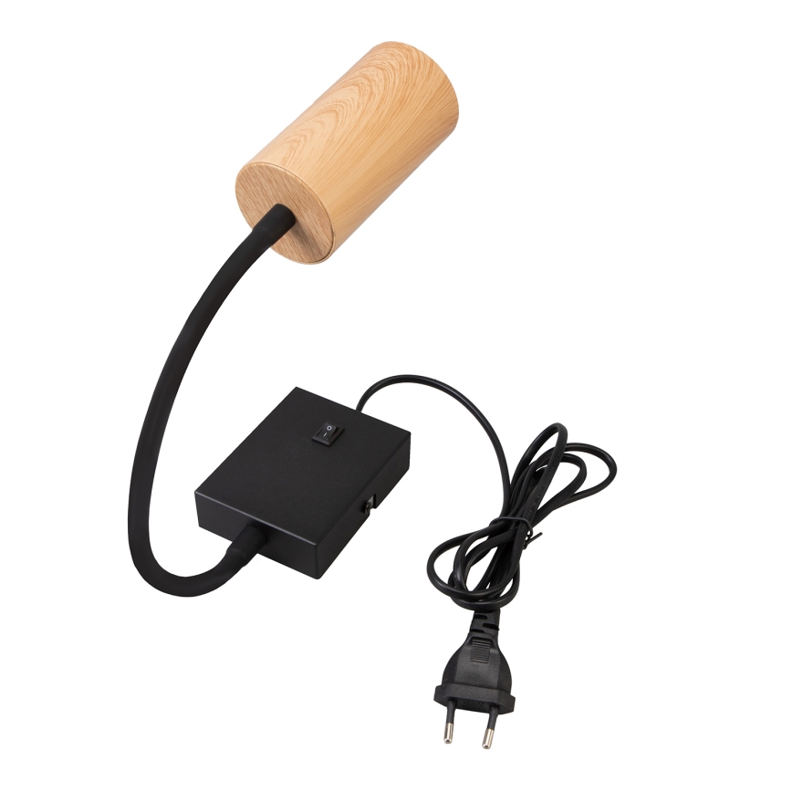 Brilagi - Fleksibilna zidna lampa SELE 1xGU10/30W/230V crna/dekor hrasta