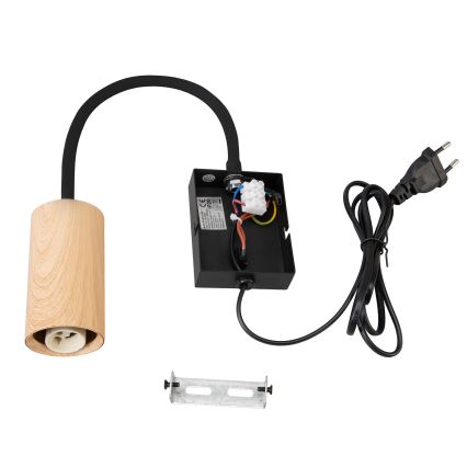 Brilagi - Fleksibilna zidna lampa SELE 1xGU10/30W/230V crna/dekor hrasta