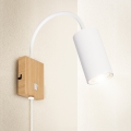 Brilagi - Fleksibilna zidna svjetiljka s prekidačem SELE 1xGU10/30W/230V bijela/dekor hrasta