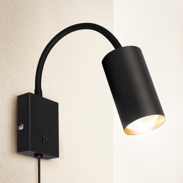 Brilagi - Fleksibilna zidna svjetiljka s prekidačem SELE 1xGU10/30W/230V crna/zlatna