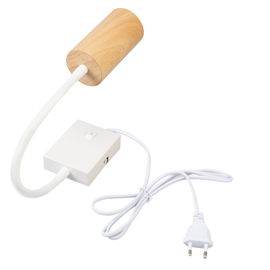 Brilagi - Savitljiva zidna lampa s prekidačem SELE 1xGU10/30W/230V bijela/dekor hrasta