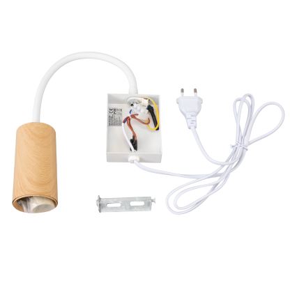 Brilagi - Savitljiva zidna lampa s prekidačem SELE 1xGU10/30W/230V bijela/dekor hrasta