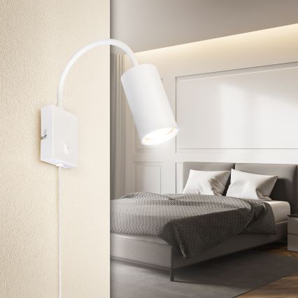 Brilagi - Fleksibilna zidna svjetiljka s prekidačem SELE 1xGU10/30W/230V bijela