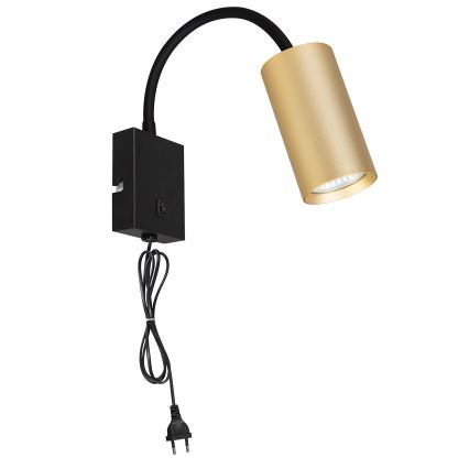 Brilagi - Fleksibilna zidna svjetiljka s prekidačem SELE 1xGU10/30W/230V crna/zlatna