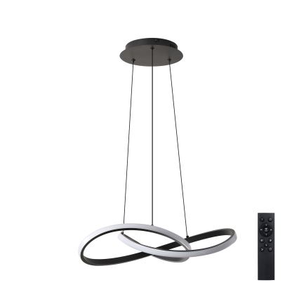Brilagi - LED luster s prigušavanjem na sajli INFINITY LED/55W/230V 3000-6000K 50x50 cm crna + daljinski upravljač