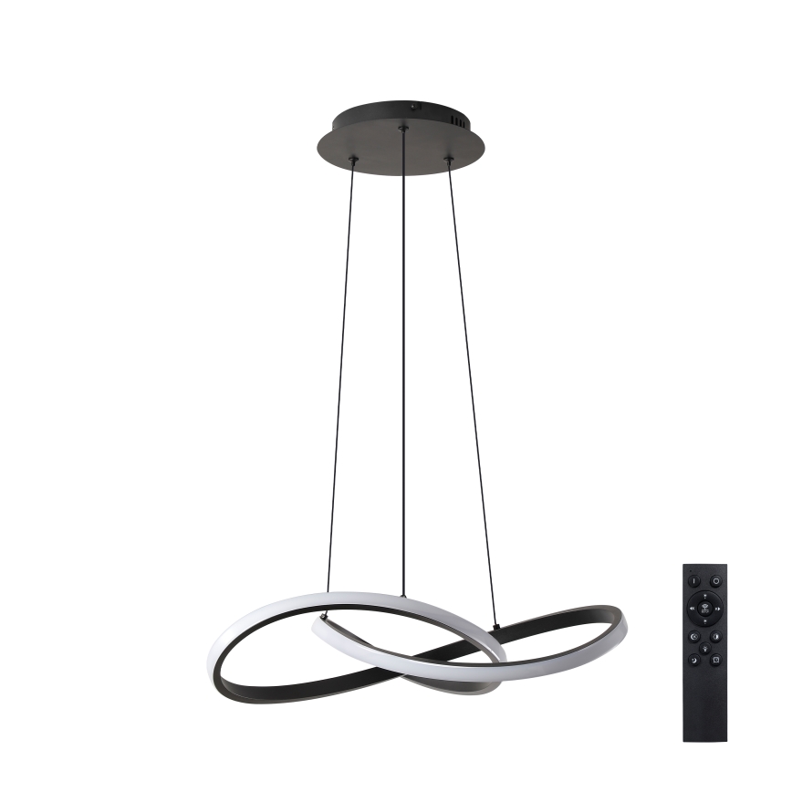 Brilagi - LED luster s prigušavanjem na sajli INFINITY LED/55W/230V 3000-6000K 50x50 cm crna + daljinski upravljač