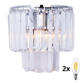 Brilagi - Kristalna zidna svjetiljka MOZART 2xE14/40W/230V sjajni krom