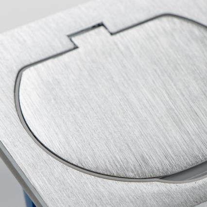 BRILAGI - Kuhinjska ugradna dvostruka utičnica INBOX IP55 srebrna pravokutna