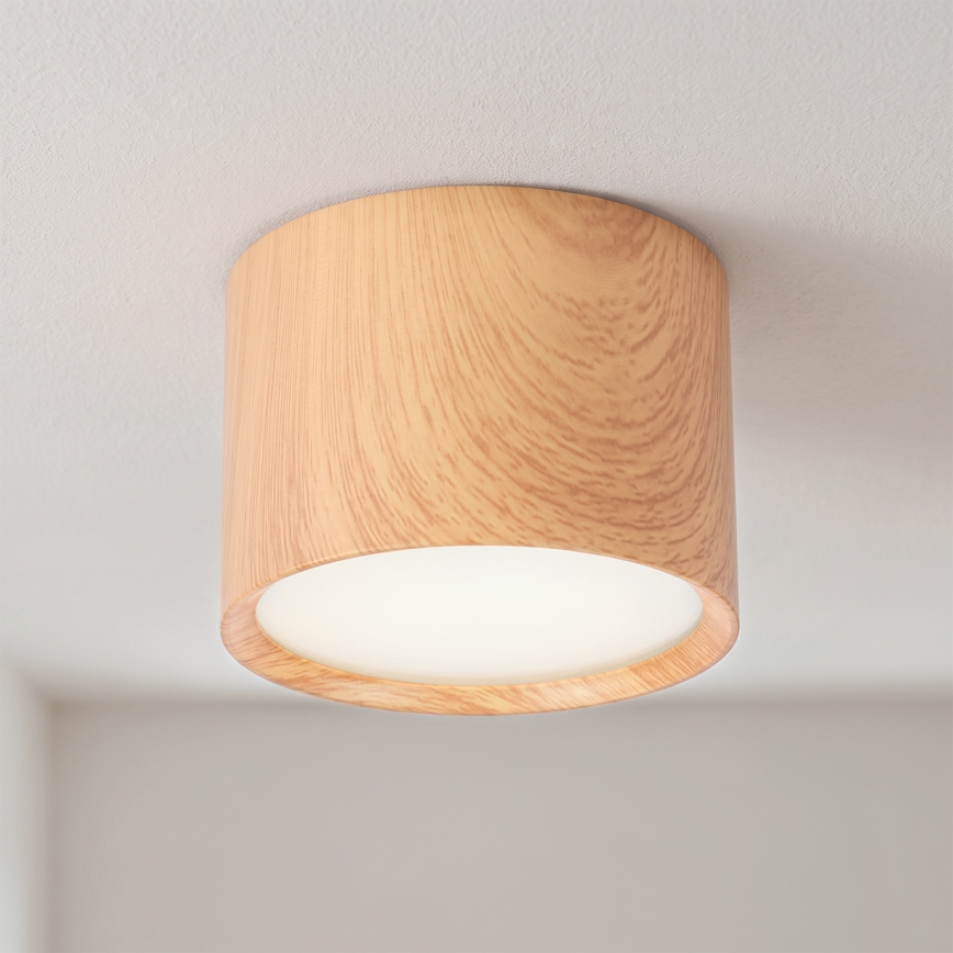 BRILAGI - Kupaonska točkasta svjetiljka SMOOTH 1xGX53/15W/230V 60x82 mm u dekoru hrasta IP54