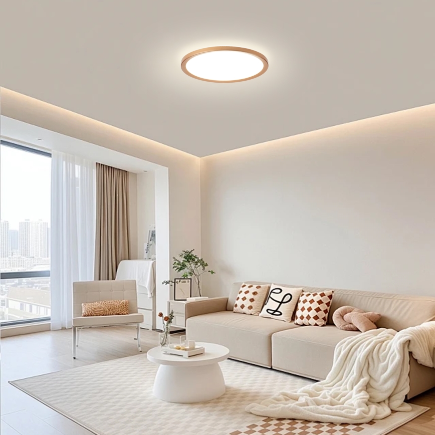 Brilagi - LED stropno svjetlo za kupaonicu ULTRA TANAK LED/18W/230V promjer 30 cm ružičasto zlato IP54