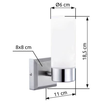 Brilagi - Kupaonska zidna svjetiljka RAY 1xE14/40W/230V IP44