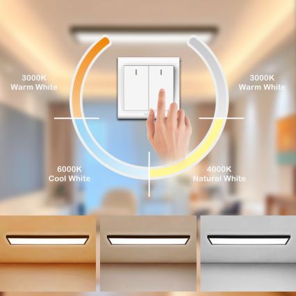 Brilagi - LED stropno svjetlo za kupaonicu FRAME LED/50W/230V 120x30 cm 3000/4000/6000K IP44 crna