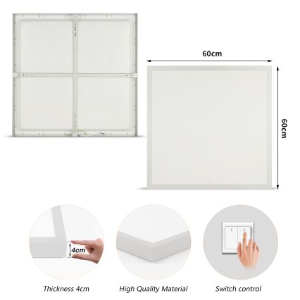 Brilagi - LED stropna svjetiljka za kupaonicu FRAME LED/50W/230V 3000/4000/6000K 60x60 cm IP44 srebrna