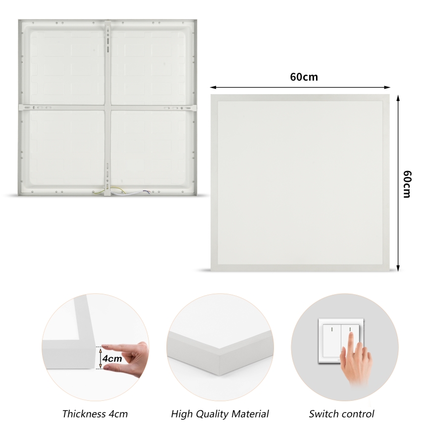 Brilagi - LED stropna svjetiljka za kupaonicu FRAME LED/50W/230V 3000/4000/6000K 60x60 cm IP44 srebrna