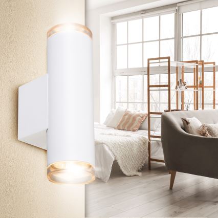 Brilagi - Kupaonska zidna točkasta svjetiljka SELE AQUA 2xGU10/30W/230V IP44 bijela
