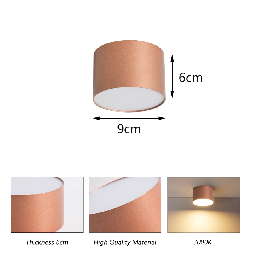 BRILAGI - Stropno svjetlo za kupaonicu FORIS LED/9W/230V Ø 9 cm brončano IP44 CRI 90