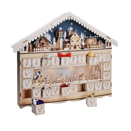 Brilagi - LED adventski kalendar LED/2xAA borovina