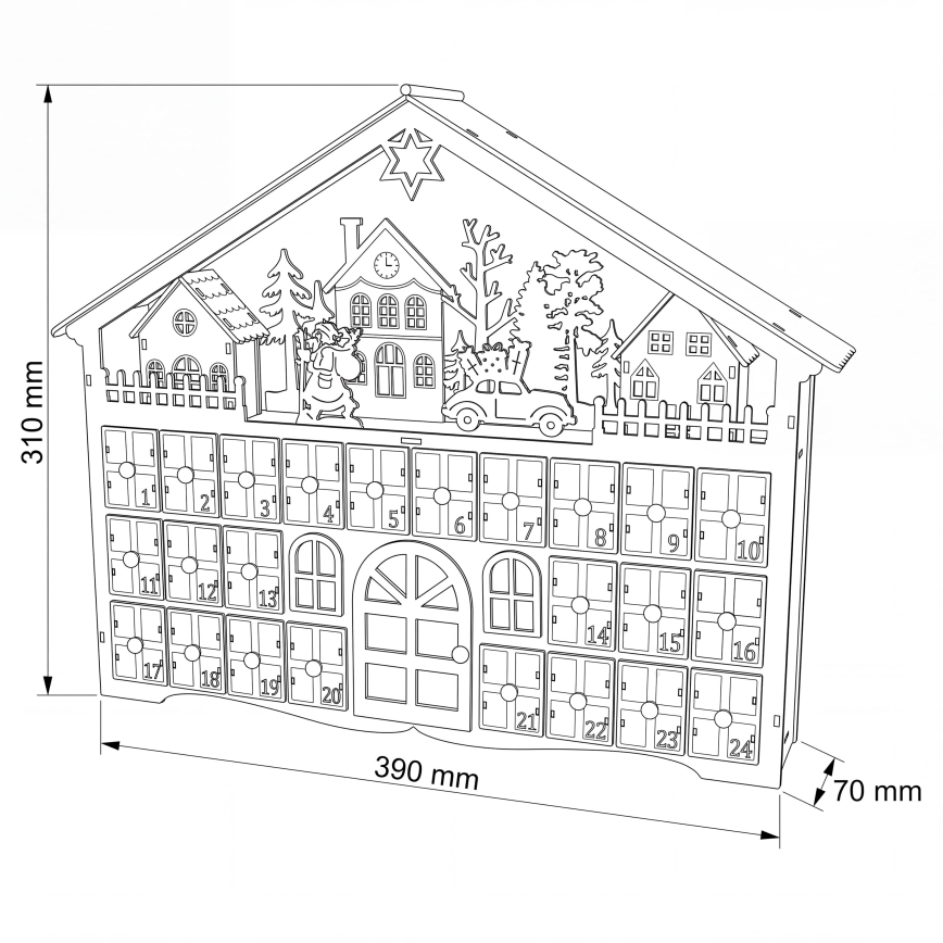 BRILAGI - LED Adventski kalendar LED/2xAA