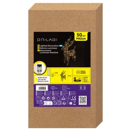 BRILAGI - LED Božićna dekoracija LED/3xAA 42 cm sob topla bijela/zlatna