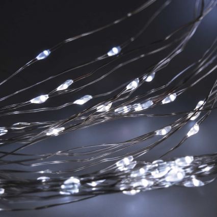 BRILAGI - LED Božićna svjetlosna zavjesa 300xLED/8 funkcija/3xAA/USB 1,2m hladna bijela