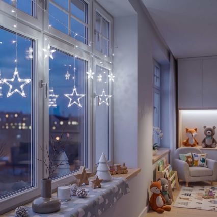 BRILAGI - LED Božićna svjetlosna zavjesa 77xLED/3xAA/USB 1,8m hladna bijela