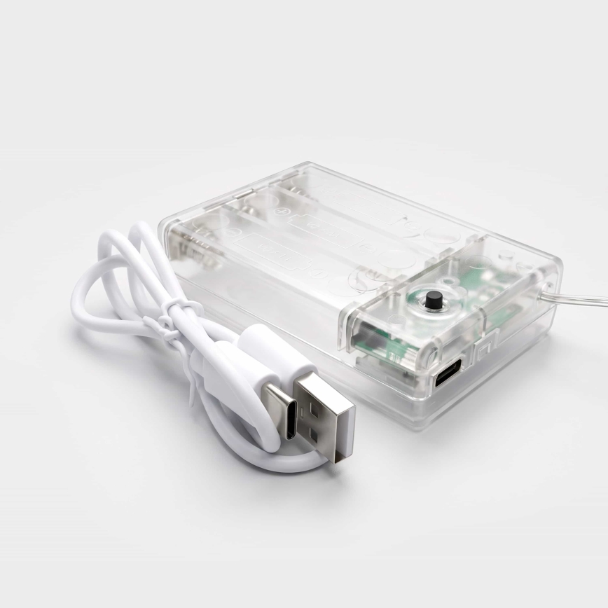 BRILAGI - LED Božićna svjetlosna zavjesa 77xLED/3xAA/USB 1,8m hladna bijela