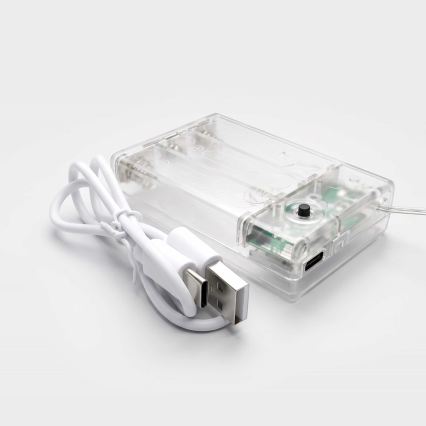 BRILAGI - LED Božićna svjetlosna zavjesa 77xLED/3xAA/USB 1,8m topla bijela