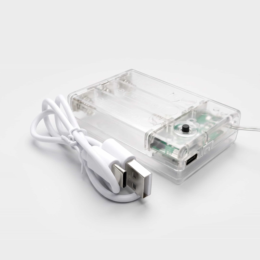 BRILAGI - LED Božićna svjetlosna zavjesa 77xLED/3xAA/USB 1,8m topla bijela