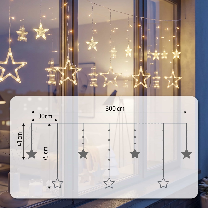 BRILAGI - LED Božićna vanjska svjetlosna zavjesa 123xLED/3xAA/USB 3m IP44 topla bijela