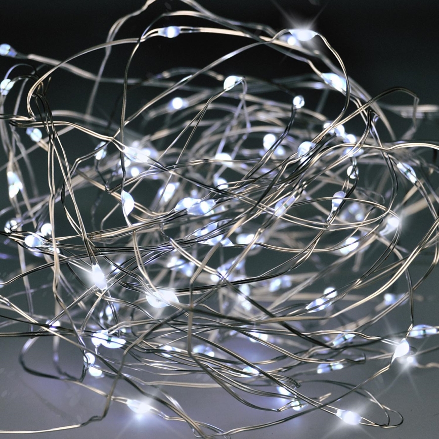 Brilagi - LED Božićne lampice 100xLED/3xAA 10m hladna bijela