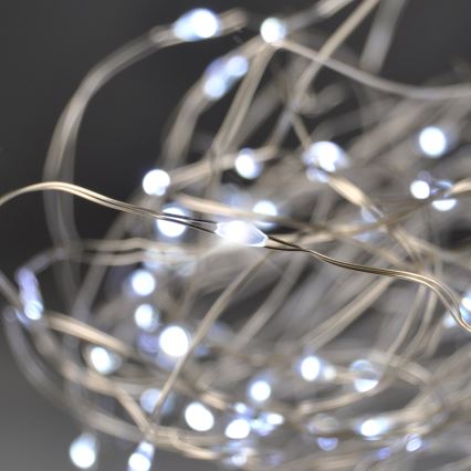 Brilagi - LED Božićne lampice 100xLED/3xAA 10m hladna bijela