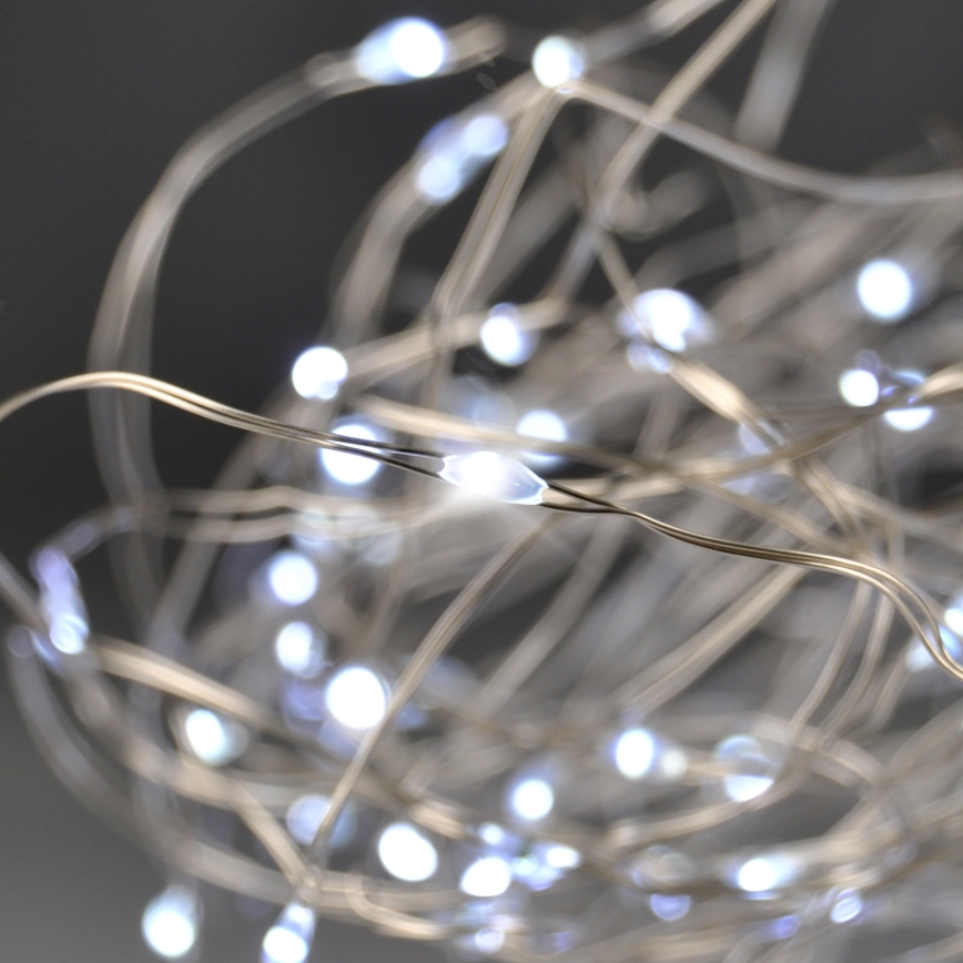 Brilagi - LED Božićne lampice 100xLED/3xAA 10m hladna bijela