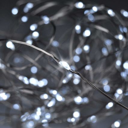 BRILAGI - LED Božićni lanac 100xLED/3xAA 10m hladna bijela