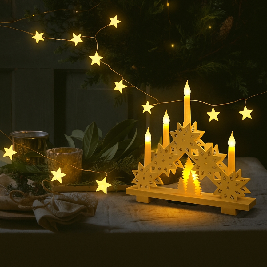 Brilagi - LED božićni niz 40xLED/3xAA 1,8m topla bijela zvijezde