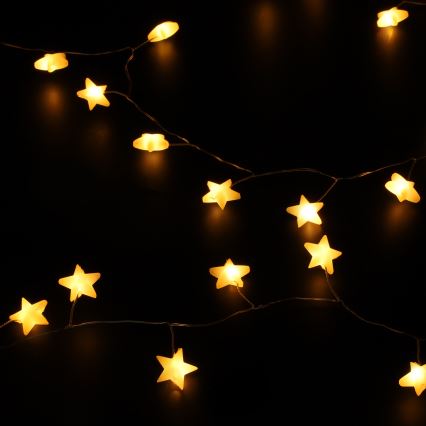 Brilagi - LED božićni niz 40xLED/3xAA 1,8m topla bijela zvijezde