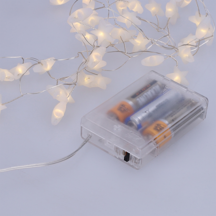 Brilagi - LED božićni niz 40xLED/3xAA 1,8m topla bijela zvijezde