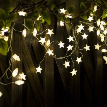Brilagi - LED božićni niz 40xLED/3xAA 1,8m tople bijele zvijezde