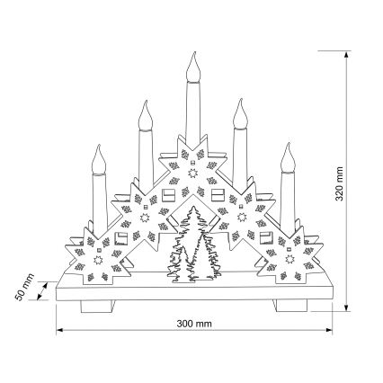 BRILAGI - LED božićni svijećnjak 5xLED/2xAA bež