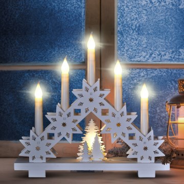 Brilagi - LED božićni svijećnjak 5xLED/2xAA