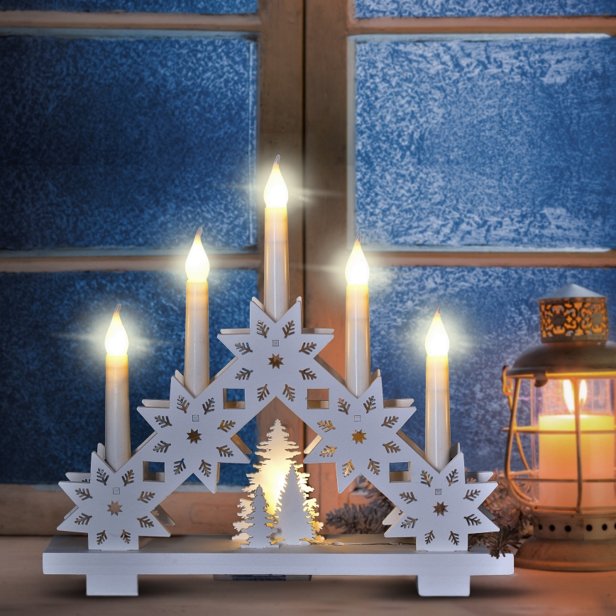 Brilagi - LED božićni svijećnjak 5xLED/2xAA