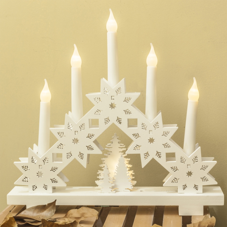 Brilagi - LED božićni svijećnjak 5xLED/2xAA