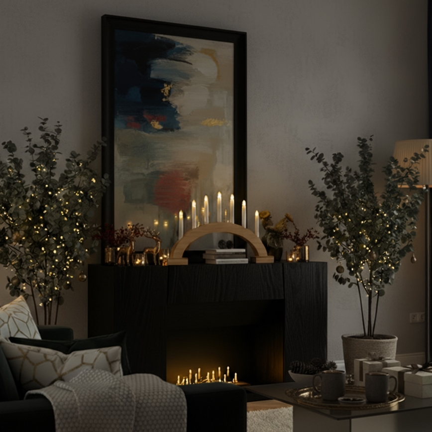 Brilagi - LED božićni svijećnjak 7xLED/2xAA 28x45 cm