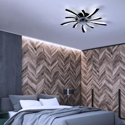 Brilagi - LED stropna svjetiljka s ventilatorom, prigušivač svjetla LED/50W/230V 3000-6500K crna + daljinski upravljač