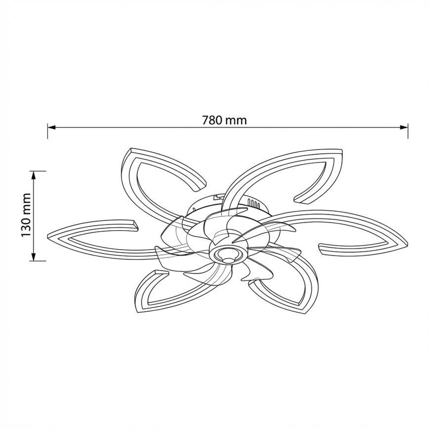 Brilagi - LED stropna svjetiljka s ventilatorom, prigušivač svjetla LED/50W/230V 3000-6500K crna + daljinski upravljač