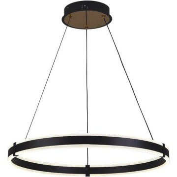 Brilagi - LED dimabilni luster na sajli CIRCLE LED/85W/230V 3000-6500K Ø 60 cm crna/zlatna + daljinski upravljač