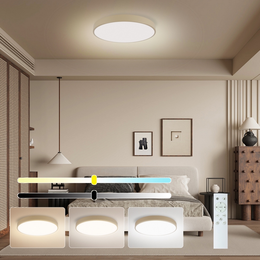 Brilagi - LED dimabilno stropno svjetlo POOL SMART LED/48W/230V 3000-6000K promjer 40 cm Wi-Fi Tuya bež + daljinski upravljač