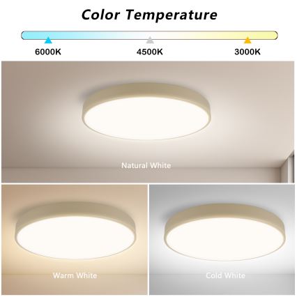 Brilagi - LED dimabilno stropno svjetlo POOL SMART LED/48W/230V 3000-6000K promjer 40 cm Wi-Fi Tuya bež + daljinski upravljač