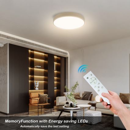 Brilagi - LED dimabilno stropno svjetlo POOL SMART LED/48W/230V 3000-6000K promjer 40 cm Wi-Fi Tuya bež + daljinski upravljač